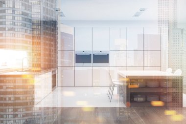 Mutfak bir masa ve tezgah Çift