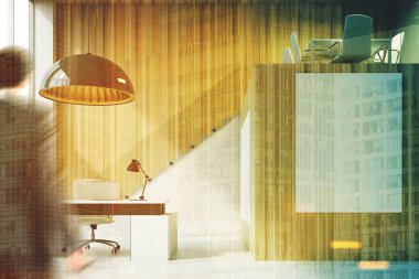 Ahşap CEO'su office ile bir poster, insanlar