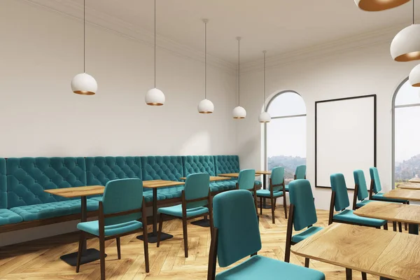 Mavi yeşil Cafe iç, poster yan görünüm