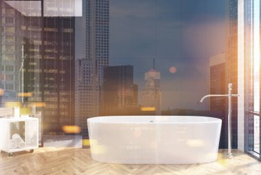 Modern siyah banyo iç, gece city, Çift Kişilik