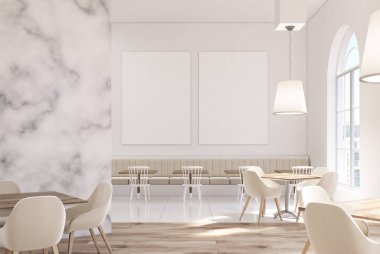Lüks mermer kafe, iki posterler