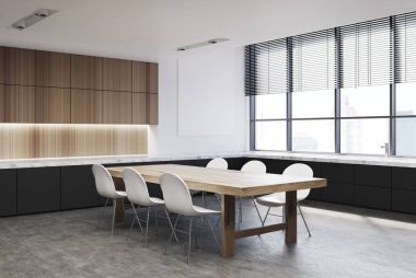 Ahşap mutfak iç, karanlık mutfak tezgahı köşe