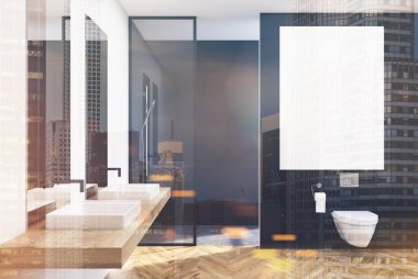 Çift lavabo, poster, lavabo, siyah