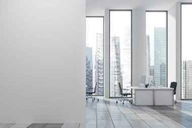 Açık ofis beyaz, duvar boş