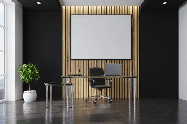 Black and wooden CEO office, poster