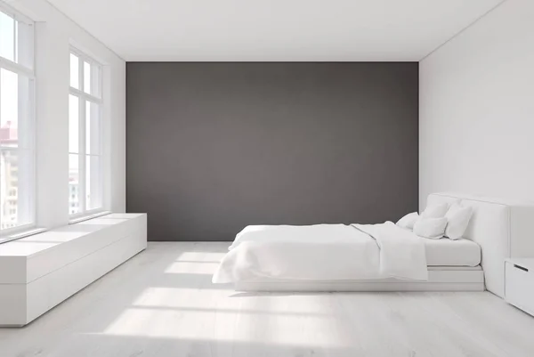 Quarto branco com uma parede cinza — Fotografia de Stock