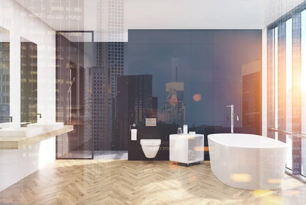 Modern siyah banyo iç, lavabo, gece