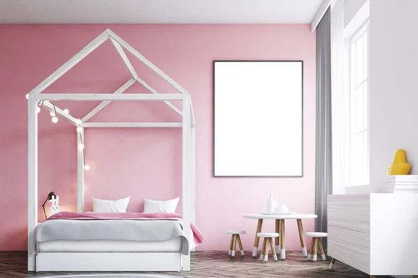 Girl s bedroom interior, poster — Stock Photo, Image