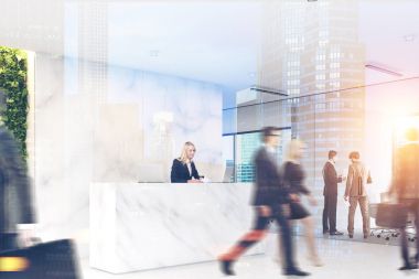 Office, Resepsiyon, insanlar, çift mermer
