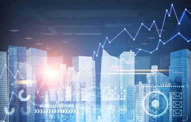 Gece cityscape, hud ve grafikler