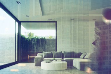 Oturma odası masa, kanepe, ön, yuvarlak