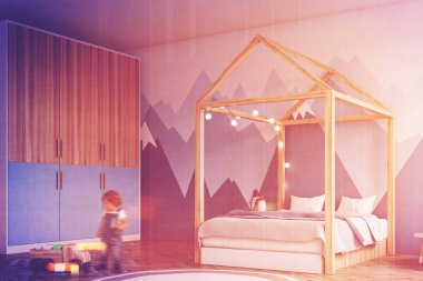 S yatak odası iç, yan görmek, evlat