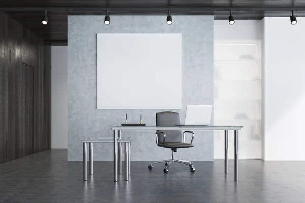 Gray CEO office, square poster — Stock Photo, Image