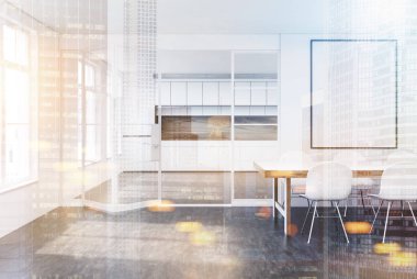 Beyaz mutfak iç, poster, Çift Kişilik