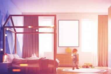 Çocuk s yatak odası iç, poster, yan, evlat