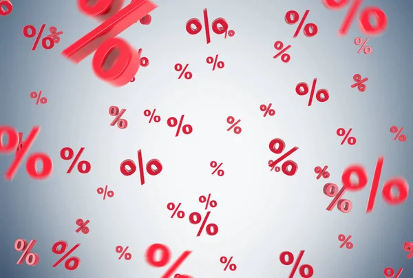 Red per cent symbols against gray — Stock Photo, Image