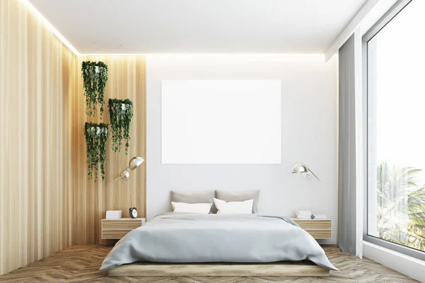 Grau und Holz Schlafzimmer, Poster — Stockfoto