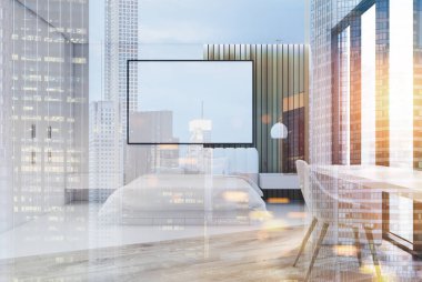 Beyaz ve ahşap yatak odası Çift Kişilik