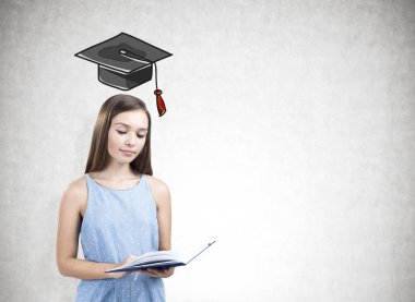 Bir kitap, eğitim bir genç kız portresi