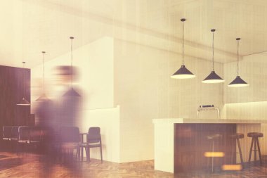 Gri bar, tonda yan kafe sandalye