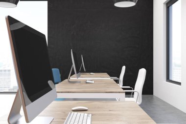 Açık alan ofis iç, yan görünüm