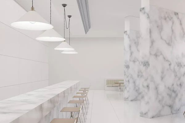 Interior do jantar de mármore branco — Fotografia de Stock