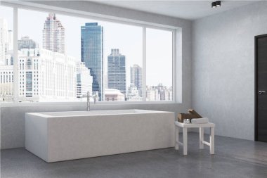 City daire, köşe küvet, köşe, beyaz