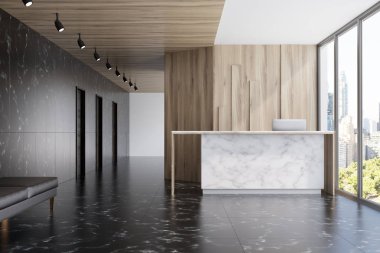 Mermer alma ışık ahşap ofis içinde