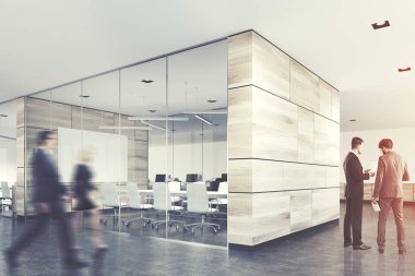 Ahşap konferans salonu, poster, insanlar