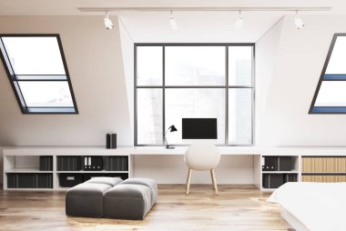 Çift yatak odası ve ev ofis