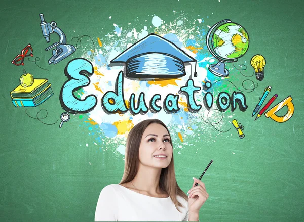 Genç öğretmen, eğitim kroki ilham