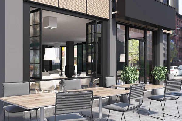 Cafe cephe ve tablolar, yan görünüm