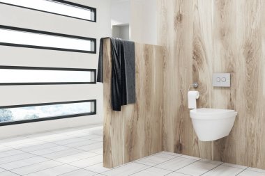 Ahşap duvar tuvalet iç