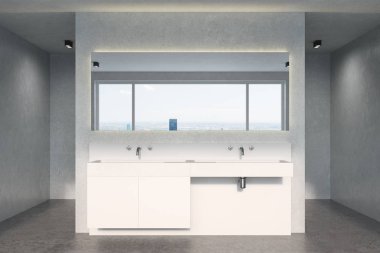 Beyaz beton banyo lavabo