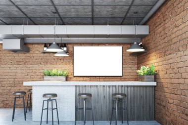 Tuğla bar bir posteri ile