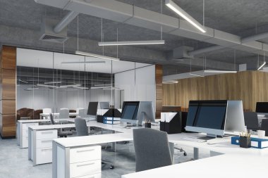 Açık alan ofis ve toplantı Oda yan tonda