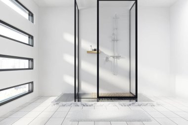 Beyaz ve mermer duş