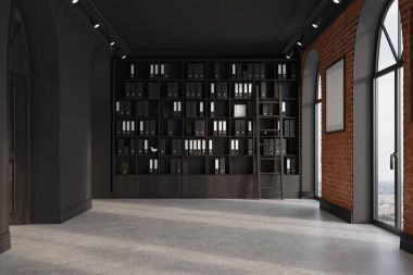 CEO office, kitaplık ve poster