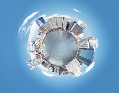Balıkgözü cityscape panorama, mavi