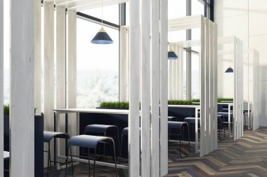 Kafe iç, yan görünüm plank