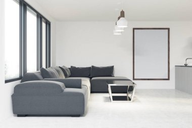 Beyaz salon iç, poster