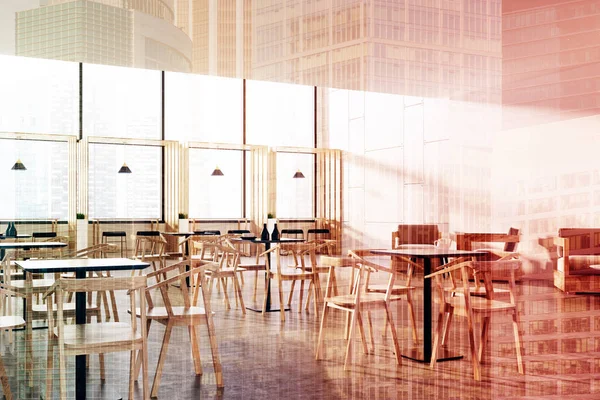 Çatı kafe siyah tablolar, ahşap, köşe, tonda