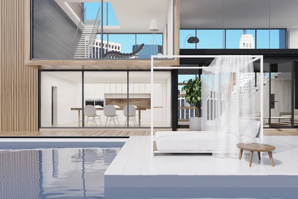 Yüzme havuzlu, yatak büyük ev