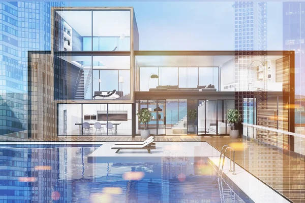 Yüzme havuzlu, Çift Kişilik büyük ev