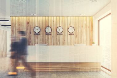 Resepsiyon Masa, dünya zaman saatler, ahşap, tonda