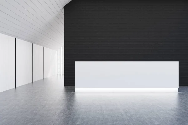 Siyah ve beyaz duvar ofis, beyaz Resepsiyon — Stok fotoğraf