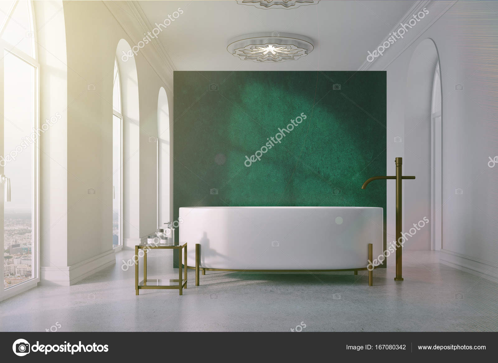 Salle de bain vert et blanc, tour de baignoire tonifié ... Salle de bain vert et blanc, tour de baignoire tonifié ...