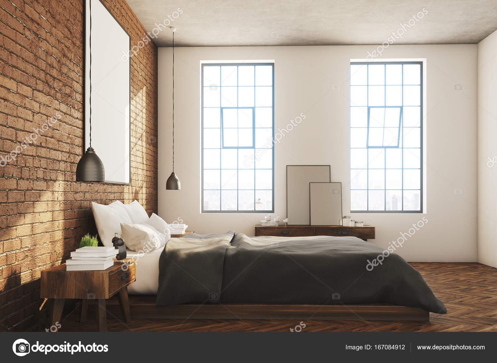 Baksteen slaapkamer, poster, kant — Stockfoto © denisismagilov ... Baksteen slaapkamer, poster, kant — Stockfoto © denisismagilov ...