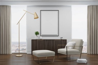 Beyaz beyaz oturma odası koltuk