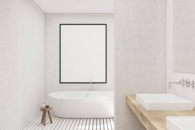 Beyaz banyo, beyaz küvet, poster